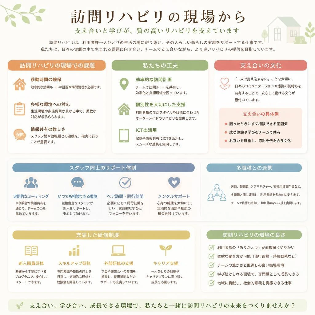 訪問リハビリの現場での工夫とサポート体制